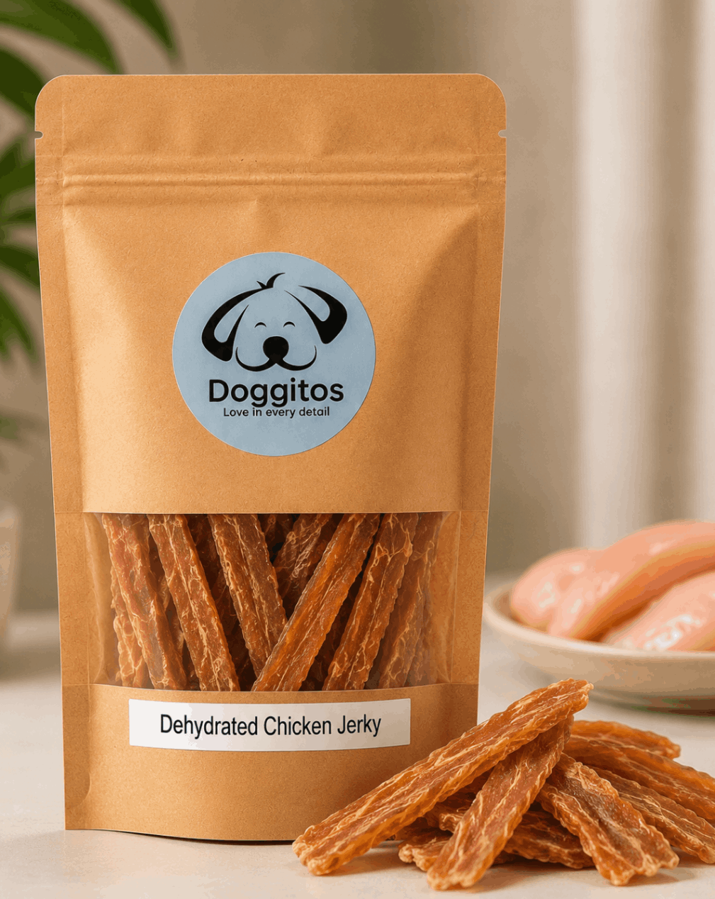 Dehydrated chicken jerky