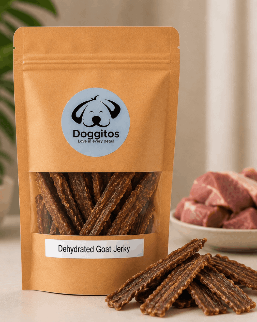 Dehydrated goat jerky