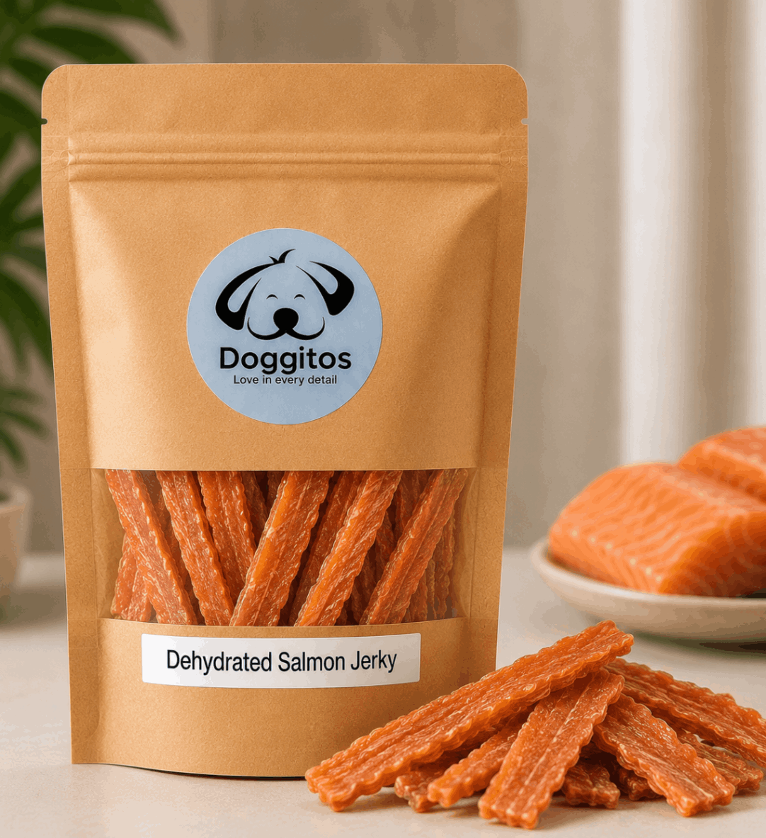 Dehydrated salmon jerky