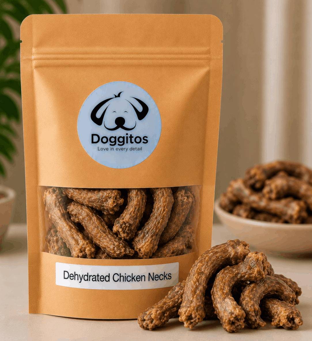 Dehydrated chicken necks