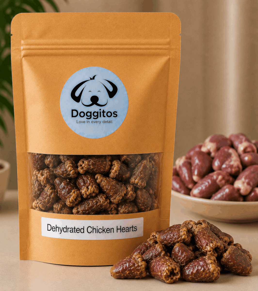 Dehydrated chicken hearts